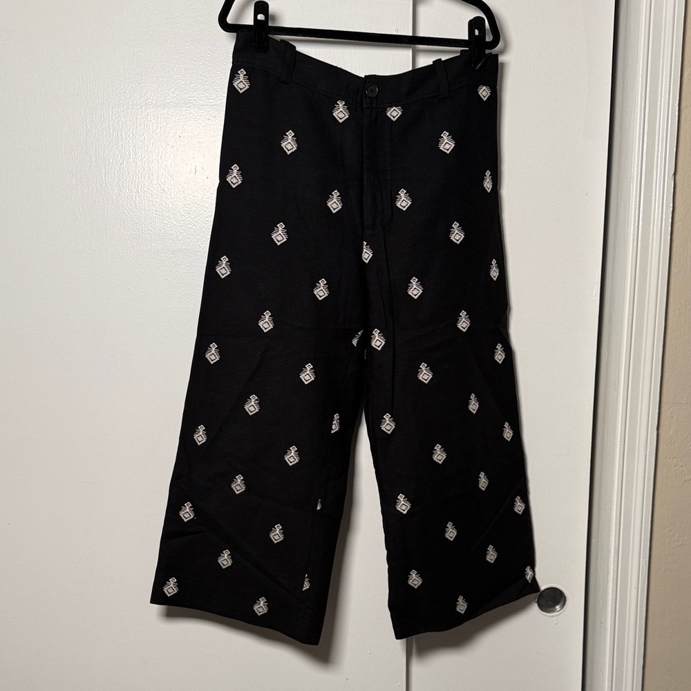 Zara Black Button-Front Trousers